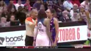 Diana Taurasi And Seimone Augustus Kiss During The Game [upl. by Potash]