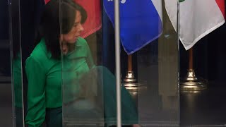 Montreal Mayor Valerie Plante collapses during press conference [upl. by Wynn477]