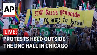 DNC LIVE Protests held outside the convention hall in Chicago [upl. by Libnah]