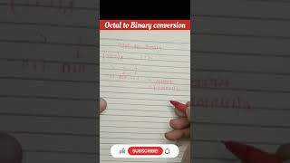 octal to Binary conversion shorts octal binary [upl. by Akitnahs]