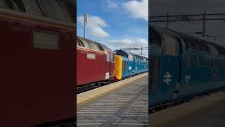 West Coast Railways Class 57 57010 with BR Class 55 Deltic 55009 passing Bescot Stadium shorts [upl. by Norbel]