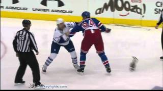 Derek Boogaard vs Colton Orr Oct 21 2010 [upl. by Lrem]