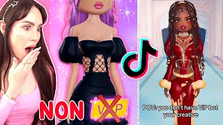 Reacting To TOP NON VIP TIKTOK OUTFIT HACKS In Dress To Impress [upl. by Tamma]