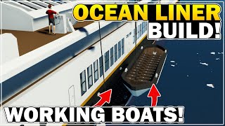 Working Lifeboats amp Davits  Ocean Liner Build  Part 17 [upl. by Ahseihs]