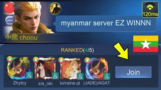 I PLAY CHOU IN MYANMAR SERVER 🇲🇲 AND THIS HAPPENED 😱 Mobile Legends [upl. by Ymmak]