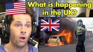 American Reacts to Civil Unrest in the UK [upl. by Ahsac295]