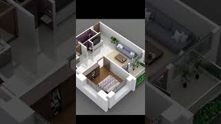 one bedroom apartment design idea  one family unit apartment idea shorts [upl. by Colwen]