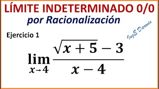 Límite indeterminado 00 por RACIONALIZACIÓN  Ejercicio 1 [upl. by Ahsykal]