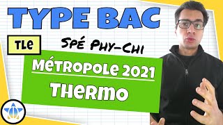 📝PDF  EXO BAC  Spé physique  Thermodynamique  Métropole 2021 [upl. by Eddie]