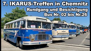 7 IKARUSTreffen in Chemnitz  Rundgang mit Besichtigung Bus Nr 2 bis Bus 26 [upl. by Sirovart]