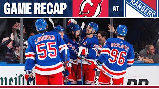 GAME HIGHLIGHTS New York Rangers vs New Jersey Devils 31124 [upl. by Aggappora]