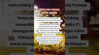 Primbon Jawa senin legi dengan sabtu pahing shortvideo shortsfeed primbonjawa [upl. by Yesteb]