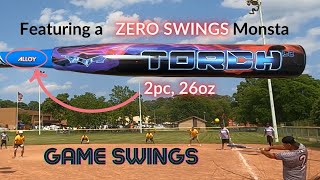 GAME SWINGS with a new zero swings 2023 Monsta Torch Galaxy with alloy handle for ASA [upl. by Worden157]