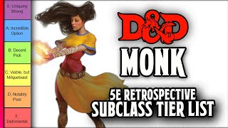 Monk Subclass Tier List  DampD 5e Retrospective [upl. by Oicanata666]