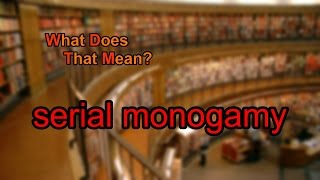 What does serial monogamy mean [upl. by Tunk]