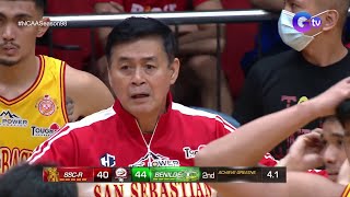 SSCR Coach Egay Macaraya ejected on the court after receiving a disqualifying foul [upl. by Kcarb209]