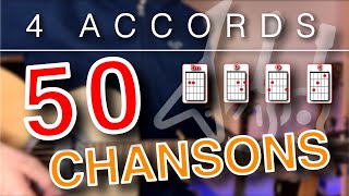 50 chansons avec 4 accords faciles à la guitare pour débutants [upl. by Harvard]