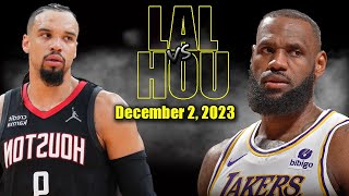 Los Angeles Lakers vs Houston Rockets Full Game Highlights  December 3 2023  202324 NBA Season [upl. by Bainbrudge812]