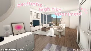 aesthetic high rise apartment  100k  bloxburg speedbuild  lovelyjules [upl. by Nefets]