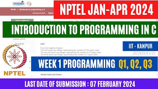 Introduction to Programming in C Week 1 Assignment Answers 2024 OPEducore [upl. by Adnilram396]