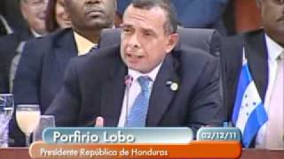 Discurso del Presidente de Honduras Porfirio Lobos [upl. by Enenaj]