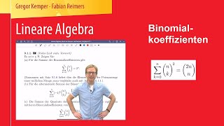 Aufgabe 911 Binomialkoeffizienten LineareAlgebraBuch Kemper Reimers [upl. by Card]