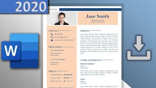 Resume template in Word 📄  ⬇ CV FREE DOWNLOAD ⬇  ATS FRIENDLY [upl. by Sueaddaht]