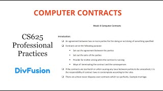 Computer Contracts  Week 8 Complete  Professional Practices  Div Fusion [upl. by Cl385]