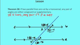 53 Congruent Angles Associated with Parallel Lines Lesson [upl. by Anada282]