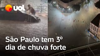 Chuva em SP São Paulo tem 3º dia de chuva forte e entra em estado de atenção para alagamentos [upl. by Lerrej471]