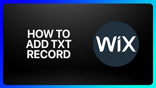 How To Add Txt Record In Wix Tutorial [upl. by Yttel]