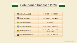 Schulferien Sachsen 2023 [upl. by Norraj90]