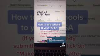 How to add schools to your FAFSA [upl. by Sirtemed]