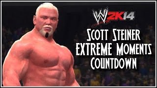 WWE 2K14  Scott Steiner Extreme Moments Countdown Top 5 Hardcore Spots [upl. by Broucek]