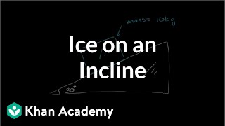 Ice accelerating down an incline  Forces and Newtons laws of motion  Physics  Khan Academy [upl. by Adaner]