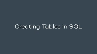 Creating Tables in SQL [upl. by Luht]