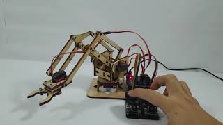 Arduino DIY MeArm 4DOF Wooden Robotics Robot Arm Kit  SG90  MG90s Servo Motor [upl. by Ariadne]