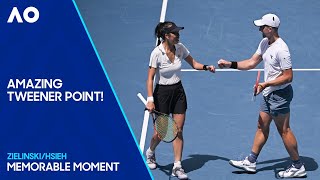 Fantastic Tweener Point and Brilliant Winning Reaction  Australian Open 2024 [upl. by Laehpar532]