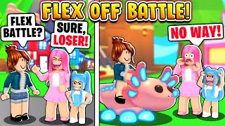 FLEX OFF BATTLE NOOB WITH A MEGA NEON AXOLOTL Roblox Adopt Me [upl. by Ezzo]