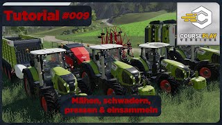 LS19 Courseplay Tutorial Teil 9  Mähen schwadern pressen amp einsammeln  FS19  2021 [upl. by Gurango]