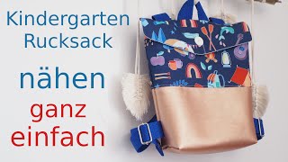 Kinderrucksack nähen  Nähanleitung mit Annas Nähschule [upl. by Auqinot567]