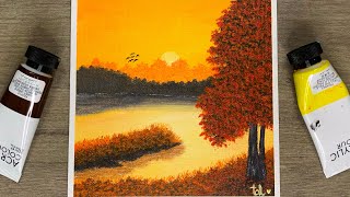 A Surreal Sunset  Sunset Painting  Acrylic Painting for Beginners [upl. by Sugirdor]