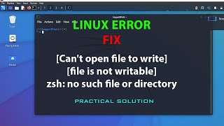 LINUX Cant open file to writefile is not writable  zsh no such file or directory [upl. by Grigson894]