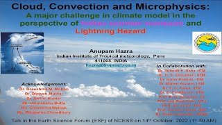 Webinar on “Cloud Convection and Microphysicsquot by Dr Anupam Hazra [upl. by Mullac]