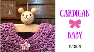 Tutorial  Cardigan Baby 36 mesi [upl. by Sesmar196]