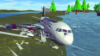 Airplane Brutal Crashes and Accidents With Emergency Landing  Besiege [upl. by Atiuqram]