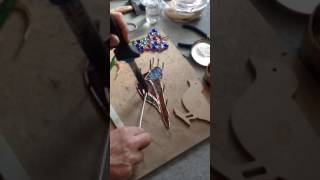 Tutoriel réalisation dun vitrail oiseau technique Tiffany ruban de cuivre [upl. by Ralyks]