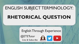 Revise with me Subject Terminology Rhetorical Question  with an Edexcel GCSE Poetry example [upl. by Assillim]