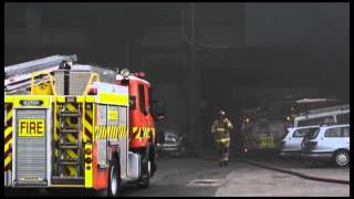 Dunedin fire crews battle tyre blaze [upl. by Ninerb33]