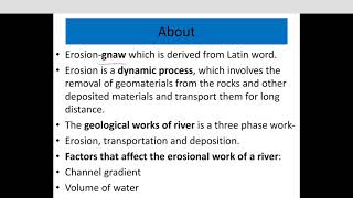 EROSIONAL WORK OF RIVERS AND BASE LEVEL [upl. by Kcirdorb]